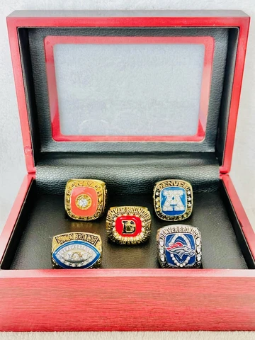 5 PCS Denver Broncos AFC Championship Ring Set W Case, 🇺🇸 SHIP Cover