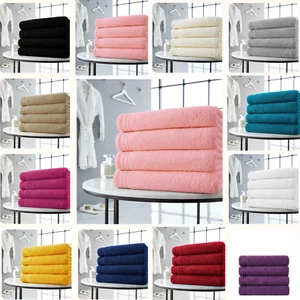4pc Towel Bale Set Luxury Egyptian Combed Cotton Bath Hand Face Bathroom Towels - Picture 1 of 26
