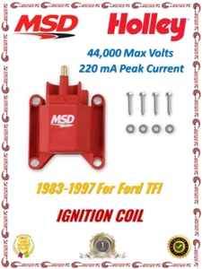 MSD Ignition Coil Red For 1983-1997 Ford TFI/Mercury/Lincoln - 8227 - Picture 1 of 9