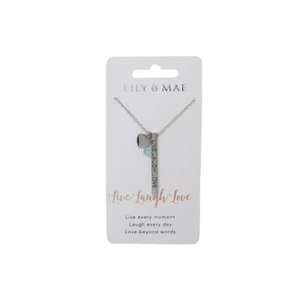 Lily & Mae Personalised Necklace with Heart and Stone - Live Laugh Love - Bild 1 von 1