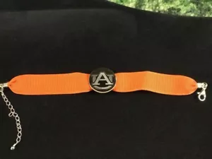 AUBURN RIBBON BRACELET WITH REMOVABLE STERLING SILVER SLIDE - Picture 1 of 1
