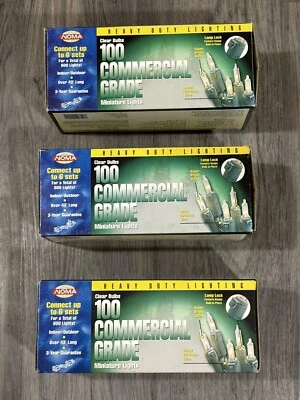 Luzes de Natal Noma Series fio verde grau profissional 43" lote de 3 novo na caixa - Imagem 1 de 4