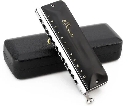 JDR Quartz 12 Hole Chromatic Harmonica in C -Phosphor Bronze Reeds- Half Valved! - Image 1 of 4