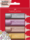 Faber-Castell Textliners 46 metalicznych rozświetlaczy długopisy - różne zestawy 4 szt.