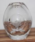 Kosta Boda ? Heavy Glass Vase Diffuser  Etched Butterfly 3"  Numbers on Bottom