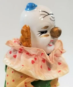 Vintage Clown Doll Porcelain Cloth Body 10"  Circus Big Top A2 - Imagen 1 de 11