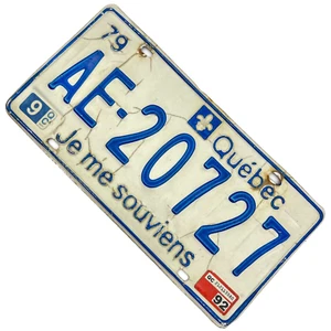 Matrícula 1979 Quebec 79 Canadá AE-20727 autobuses minibús minibuses garaje - Imagen 1 de 3
