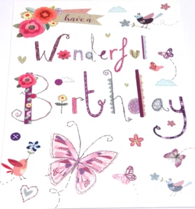 Have a Wonderful Birthday Card. Birds Theme (T1). It started with a Wish Range. - Picture 1 of 3