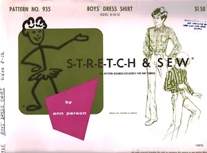 Camisa de vestir 935 elástica y cosida con patrón vintage para niños años 70 con botones delanteros SIN CORTAR 8-12 - Imagen 1 de 2