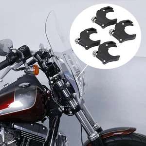 4 x 49mm Windscreen Windshield Clamps Quick Release Fit For Harley Dyna VRSCAW - Picture 1 of 11