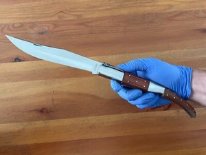 6.5" Long Blade Arabian Style Navaja Folding Knife Red Wood Scales From Spain - Picture 1 of 13