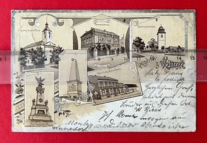 Litho AK Velime Velim in Tschechien 1902 Kirche, Ehrenmal, Cementarna ( 141824 - Bild 1 von 2