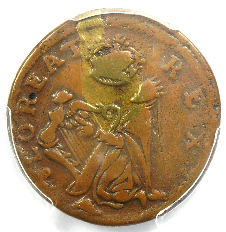 1670 New Jersey St Patrick Farthing Colonial Coin 1/4P - PCGS VF25 - $1650 Value - Image 1 of 4