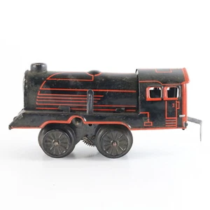 Red & Black Windup Tin Litho Steam Loco Engine Us Zone Germany O Model Train - Picture 1 of 6