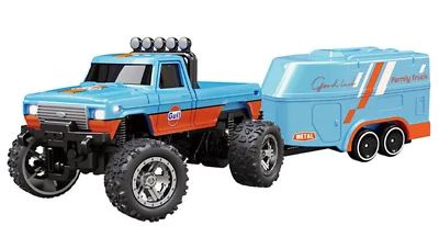 RC Micro 1/64 PICKUP TRUCK W/ Trailer + LED Micro RC Truck 2.4ghz *BLUE/ORANGE* - Image 1 of 4