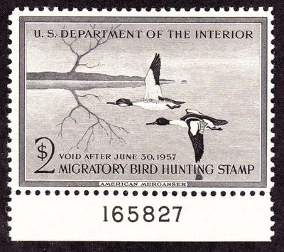 US RW23 $2 Duck Hunting Mint Plate #165827 Single VF-XF OG NH SCV $85 - Image 1 of 2