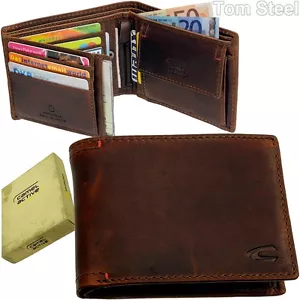 Camel Active Vintage Uomo Portafoglio Portamonete Trasversale Portamonete Pelle - Foto 1 di 5