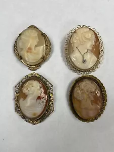 Muschelkamee Konvolut 4 Stück teils signiert/markiert Diamant/Vintage/Antik - Bild 1 von 21