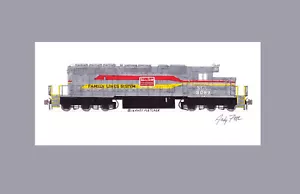 Family Lines (SCL) SD40-2 #8089 11"x17" stampa opaca firmata Andy Fletcher - Foto 1 di 1