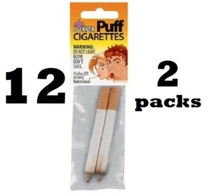 12 Packungen gefälschter Puff Zigarettenknebel Witz Kostüm Zubehör 24 insgesamt - Bild 1 von 3