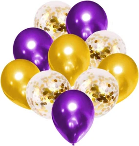 120pcs Pearl Gold Purple Confetti Latex Balloons Kit party grad wedding baby - Picture 1 of 15