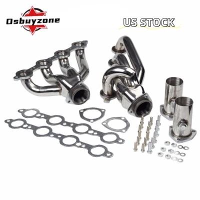 Par de cabezales de acero inoxidable intercambiables para motor Chevrolet S10 Blazer LS1 1982-2004 Sonoma Foto 1 de 4