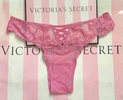 NUEVO Victoria's Secret Dream Angels Rosa Malla Boho Bordado Braguita Brasileña M Foto 1 de 4