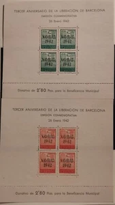 Spain Barcelona Edifil # 40-41 (*) MNG HB Christmas 1942 - Picture 1 of 1