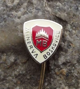 Antique Minerva Boskovice Sewing Machines of Czechoslovakia Shield Pin Badge - Picture 1 of 6