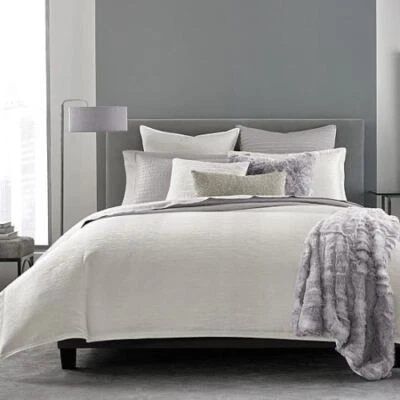 Hudson Park Bellance KING Duvet 2 KING SHAMS Comforter Cover Ivory NEW $400 - Image 1 of 4