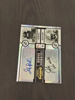 2004 Playoff Contenders Round Numbers Quad Auto /50 JULIUS JONES / TATUM BELL RC - Image 1 of 3