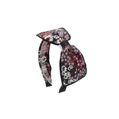 Black And Red Floral Jacquard Bow Headband - Image 1 of 3
