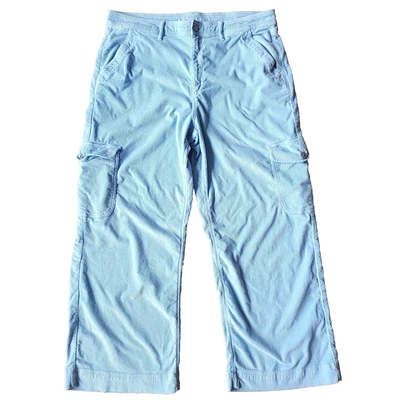 Брюки-карго American Eagle 18 эластичные с высокой талией мешковатые широкие штанины вельветовые синие - Изображение 1 из 4