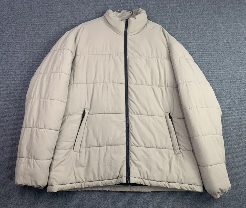 Jack & Jones Jacket Mens 2XLARGE Beige Puffer Long Sleeve Full Zip Warm 2XL - Image 1 of 4
