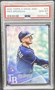 2020 Topps X Steve Aoki Mike Brosseau RC Rookie #23 PSA 10 GEM MINT - Rays - Picture 1 of 2