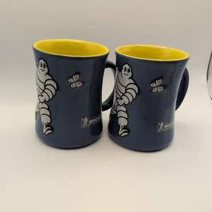 Michelin Tire Man Tasse X2! Sammlerstücke Retro Selten 90er Jahre Style! Blau! - Bild 1 von 10