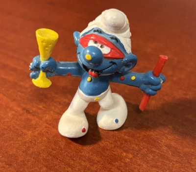 Smurf Bandit Goblet Figurine Vintage Bully Peyo W. Germany - Image 1 of 2