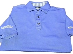 FOOTJOY-Periwinkle Blue Pique Poly/Spdx, Mens SS/3B, Logo Summer Golf Shirt-(M) - Bild 1 von 5