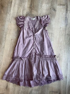 SEA New York besticktes Jakobsmuschel Rüschen Minikleid rosa flieder Boho Cottagecore - Bild 1 von 8