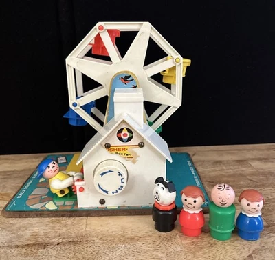 Fisher-Price Vintage 969 Caixa de Música Roda Gigante Little People Brinquedo Clássico 1966 - Imagem 1 de 4