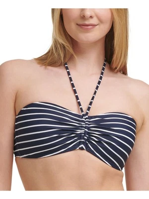 TOMMY HILFIGER Women's Navy  Center-Bust Halter Tie Bandeau Swimsuit Top XL - Image 1 of 3
