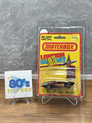 Vintage 1981 Lesney Matchbox No. 37 Sun Burner Black London Sweepstakes Carded - Image 1 of 4