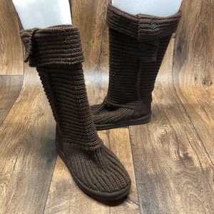 UGG Clásico Australia Marrón Tejido Alto Suéter Botas Estilo 5819 Mujer’s Talla 6 - Imagen 1 de 10