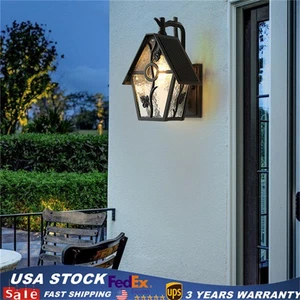 Outdoor Garden Lamp Sconce Exterior Wall Light Fixture Retro Antique Lantern NEW - Picture 1 of 10