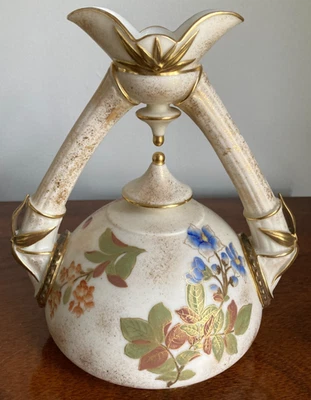 1886 Royal Worcester Blush Ivory Double Spouted & Twin Handled 7.5" T Vase - image 1 of 4