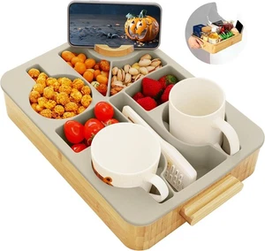 Couch Cup Holder, 9 in 1 Divided Serving Tray Nnewvante 14"x10"W x2.8" - NEW - Picture 1 of 7