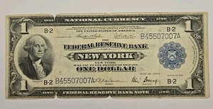 1918 $1 National Currency Large Size Note - Federal Reserve Bank New York, NY - Picture 1 of 10