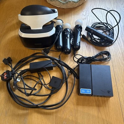 PSVR 1 Bundle, Headset, Camera Cables PS4 PS5 - Working Condition - Image 1 of 4