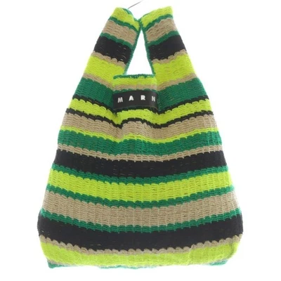 Marni MARNI Market Fish Bag Knit Bag Handbag Green Green Yellow Yellow SR SH - Image 1 of 4
