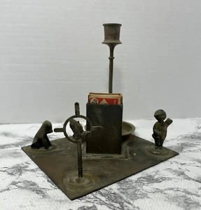 HOMEMADE ART KARL HAGENAUER BRASS MINIATURE GOLFER Along -4 Other Brass Pieces - Picture 1 of 10